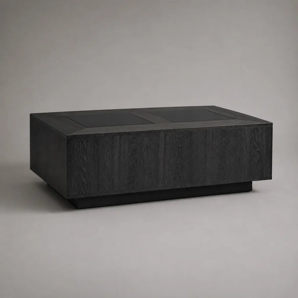 Tavolino rettangolare in legno nero, 120 × 70 × 40 cm