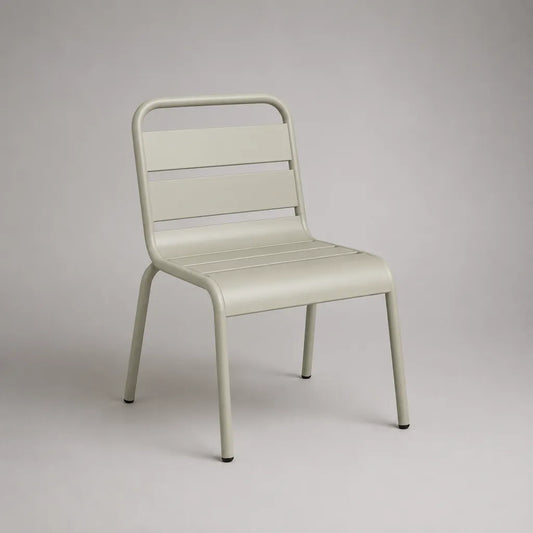 Sedia da giardino impilabile in acciaio beige chiaro, 55 × 56 × 82 cm