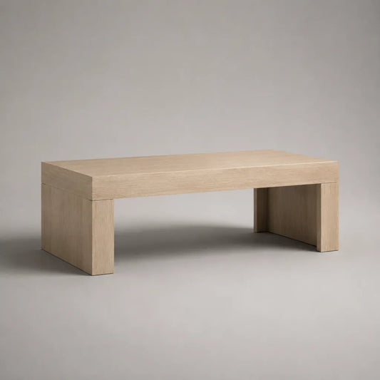 Tavolo basso rettangolare in legno di rovere leggero MDF, 120 × 60 × 45 cm