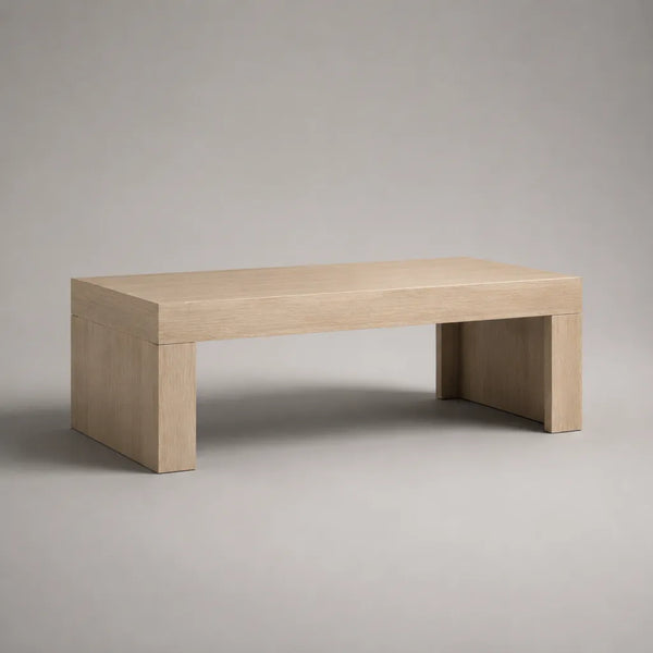 Tavolo basso rettangolare in legno di rovere leggero MDF, 120 × 60 × 45 cm
